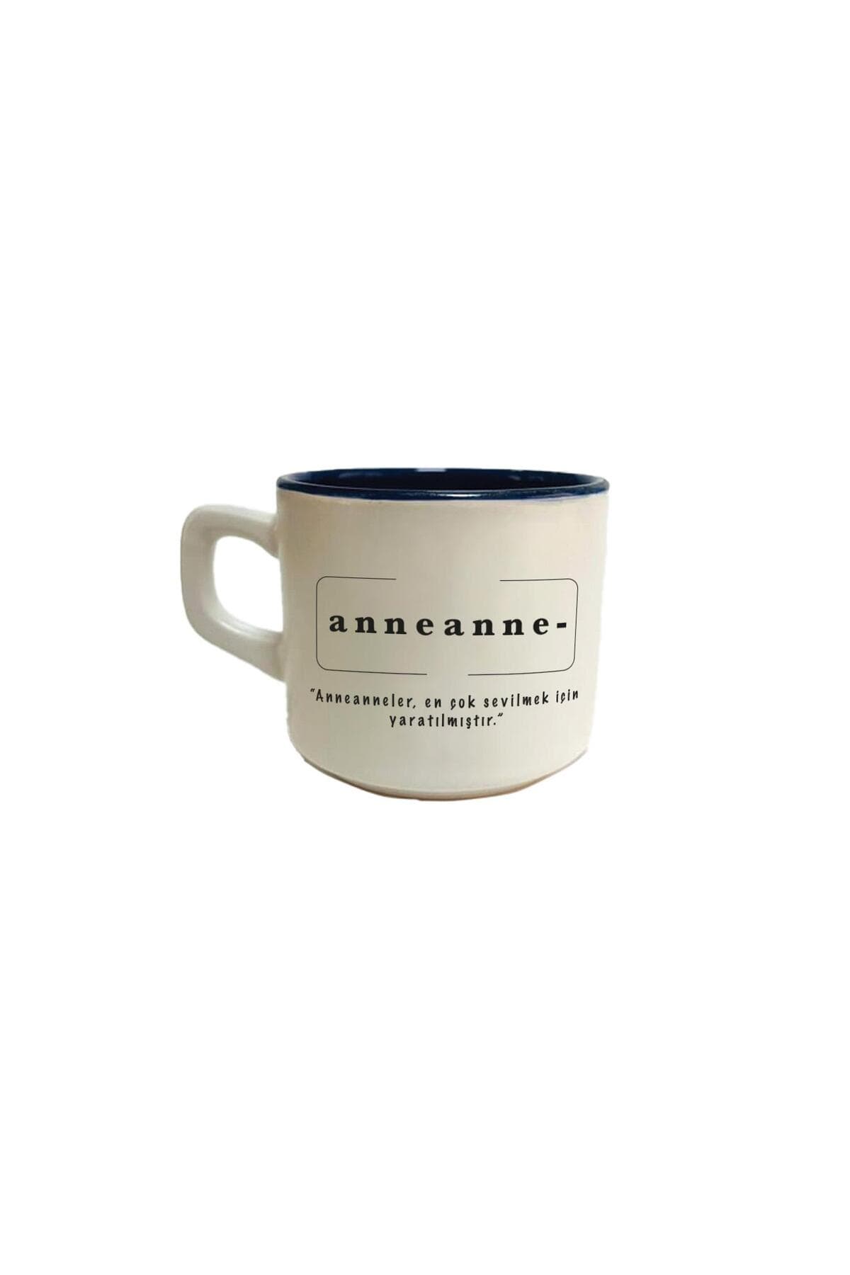 Anneanne Baskılı Siyah İçi Renkli Venüs Kupa - Anneanneye Hediye Bardak Fincan Mug