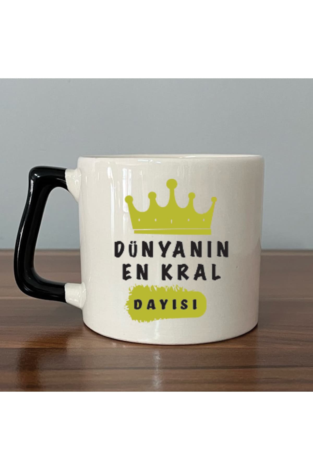 DÜNYANIN EN KRAL DAYISI Siyah Kulplu Prime Babalar Günü Hediyesi Kupa