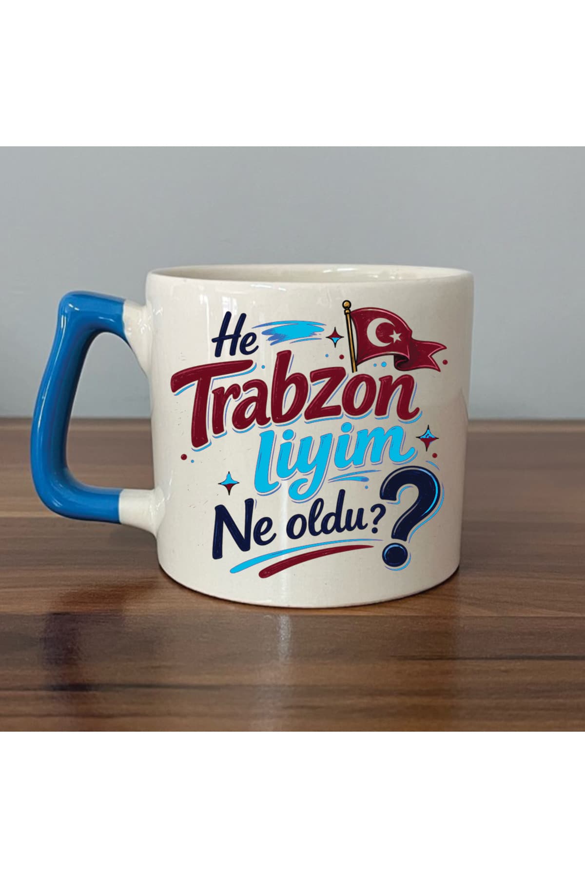HEE TRABZONLİYİM NE OLDU? Mavi Kulplu Prime Mizahi Hediyesi Kupa