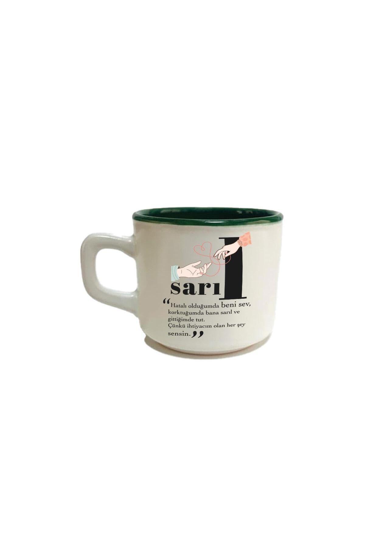 Sarıl Baskılı Yeşil İçi Renkli Venüs Kupa Bardak Fincan Mug