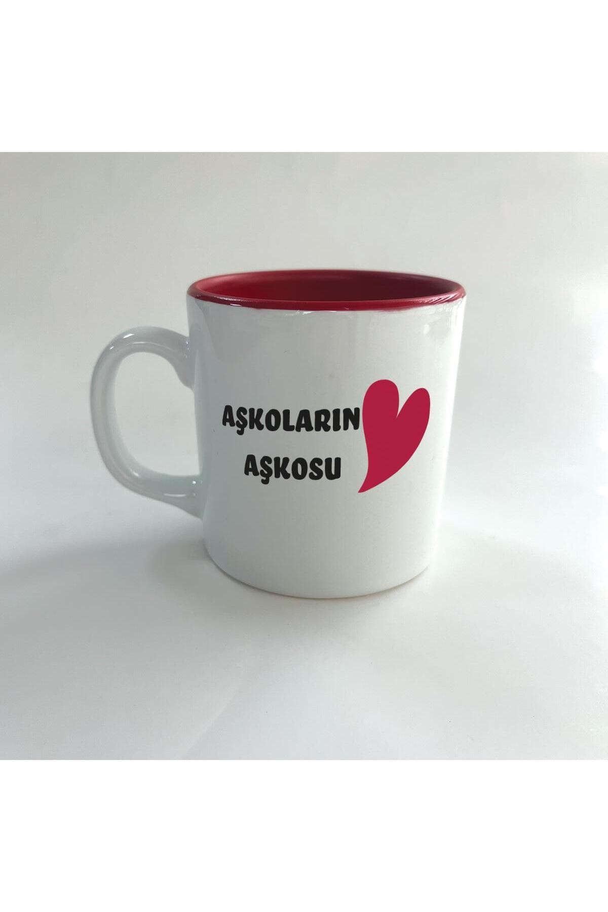 Aşkoların Aşkosu Baskılı Kırmızı İçi Renkli Multi Kupa - Sevgililer Günü Hediyesi Bardak Fincan Mug
