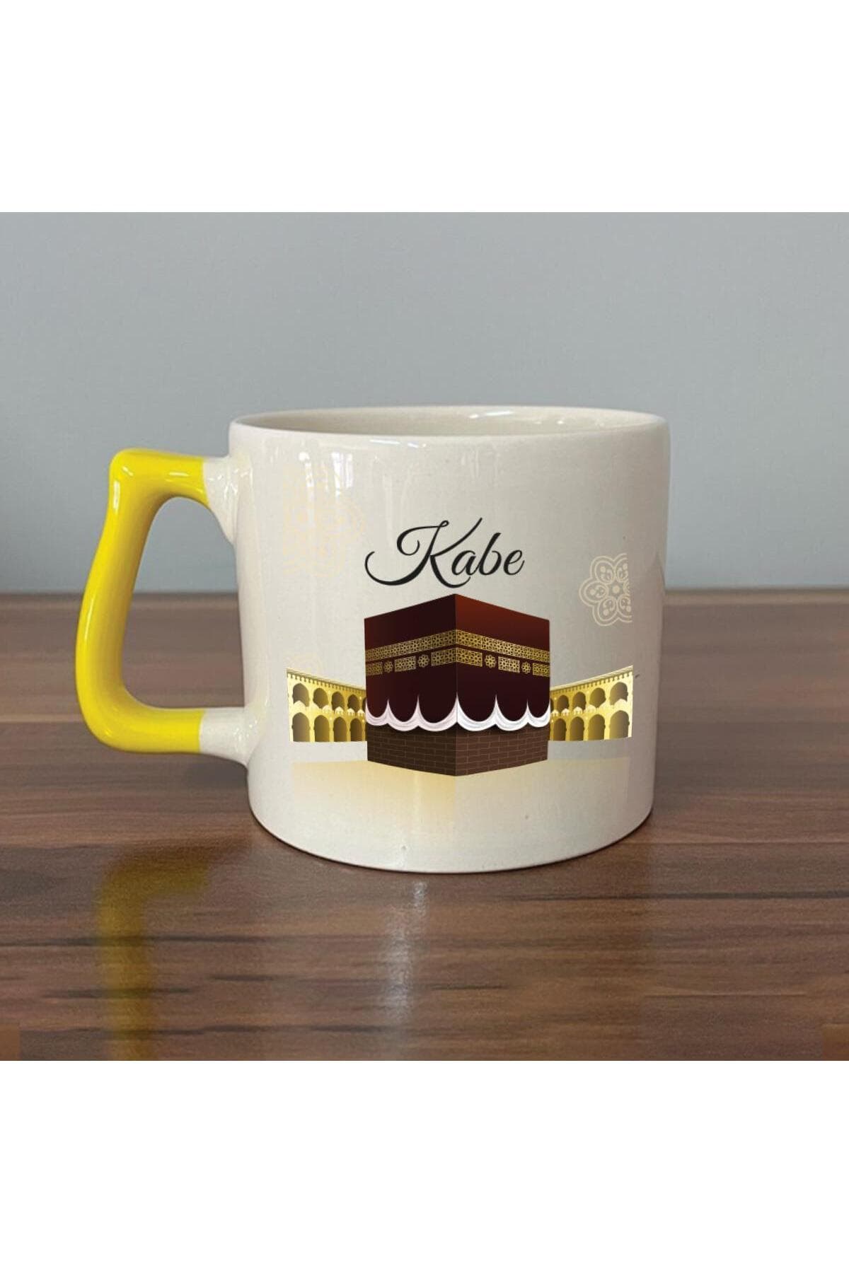 Kabe Baskılı Sarı Kulplu Prime Kupa Bardak Fincan Mug