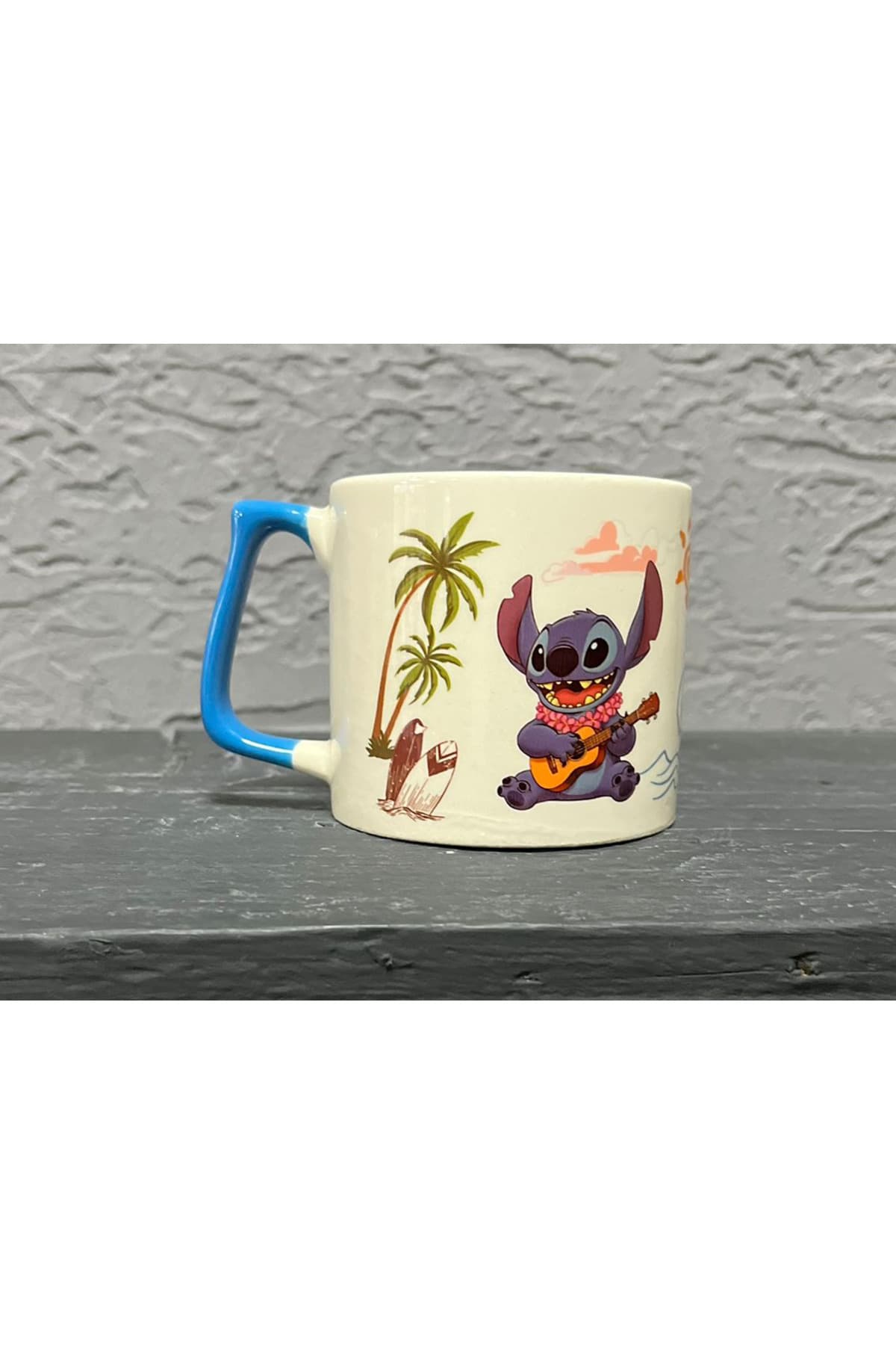 Stitch Gitar Çalıyor Mavi Kulplu Prime Sevgililer Günü Hediyesi Kupa