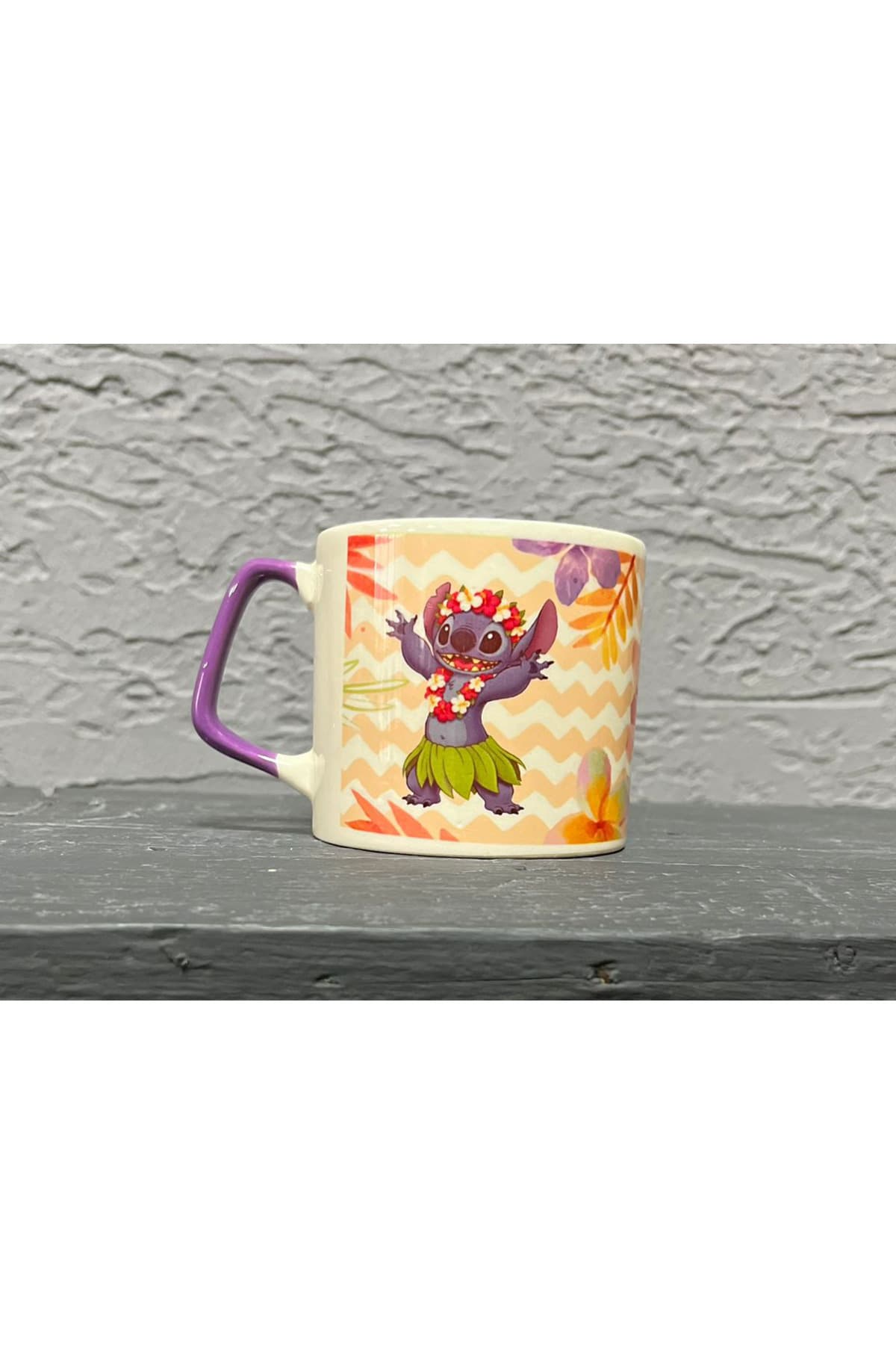 Stitch Dans Ediyor Mor Kulplu Prime Sevgililer Günü Hediyesi Bardak Kupa Fincan MUG