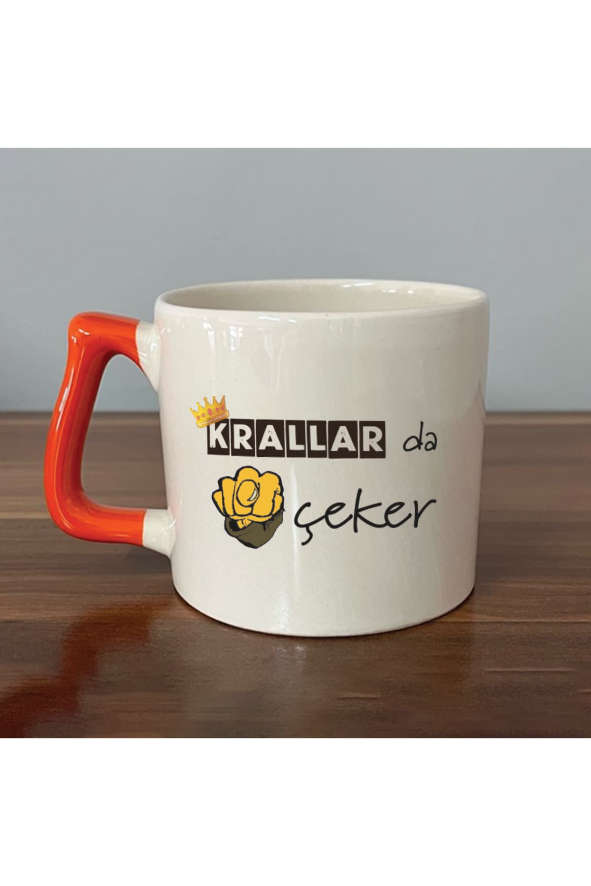 Krallar da Nah Çeker Turuncu Kulplu Prime Mizahi Hediyesi Kupa
