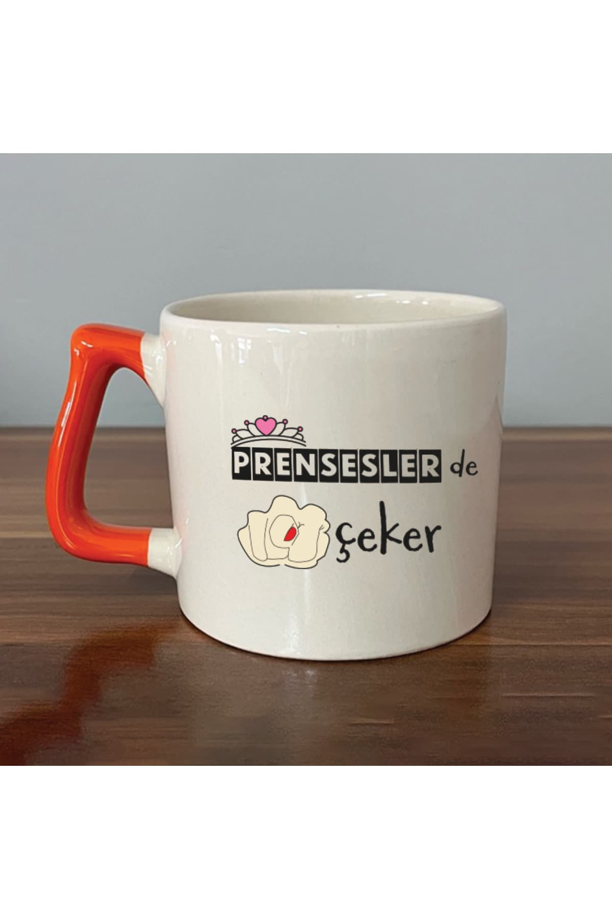 Prensesler de Nah Çeker Turuncu Kulplu Prime Mizahi Hediyesi Kupa