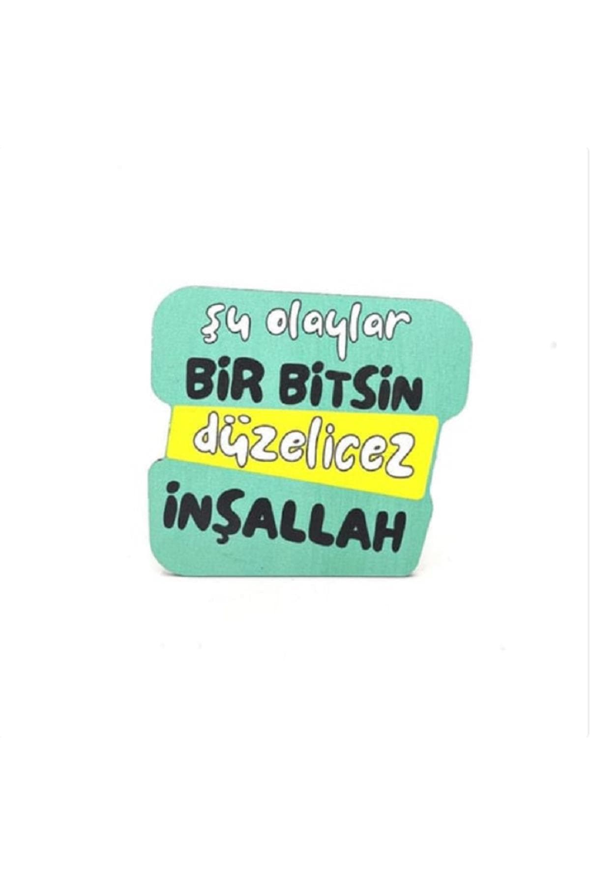 Şu Olaylar Bir Bitsin Baskılı 9x9 cm Kare MDF Bardak Altlığı Ahşap