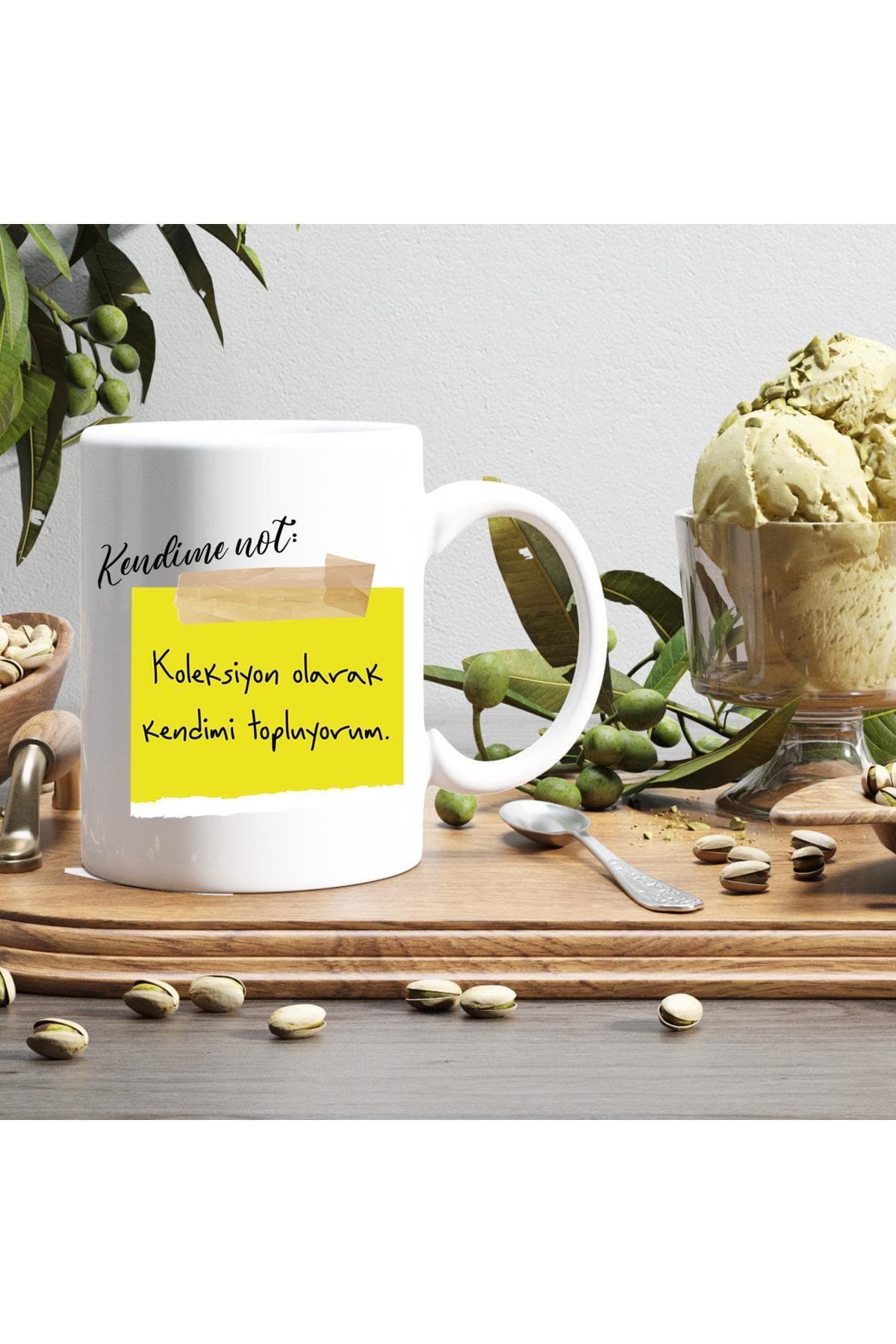 Kendime Not: Kendimi Topluyorum Baskılı Beyaz Kupa Bardak Fincan Mug