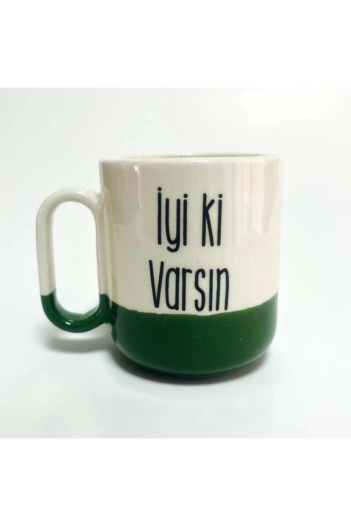 İyi Ki Varsın Baskılı Yeşil Alt Yarısı Renkli Arya Kupa Bardak Fincan Mug