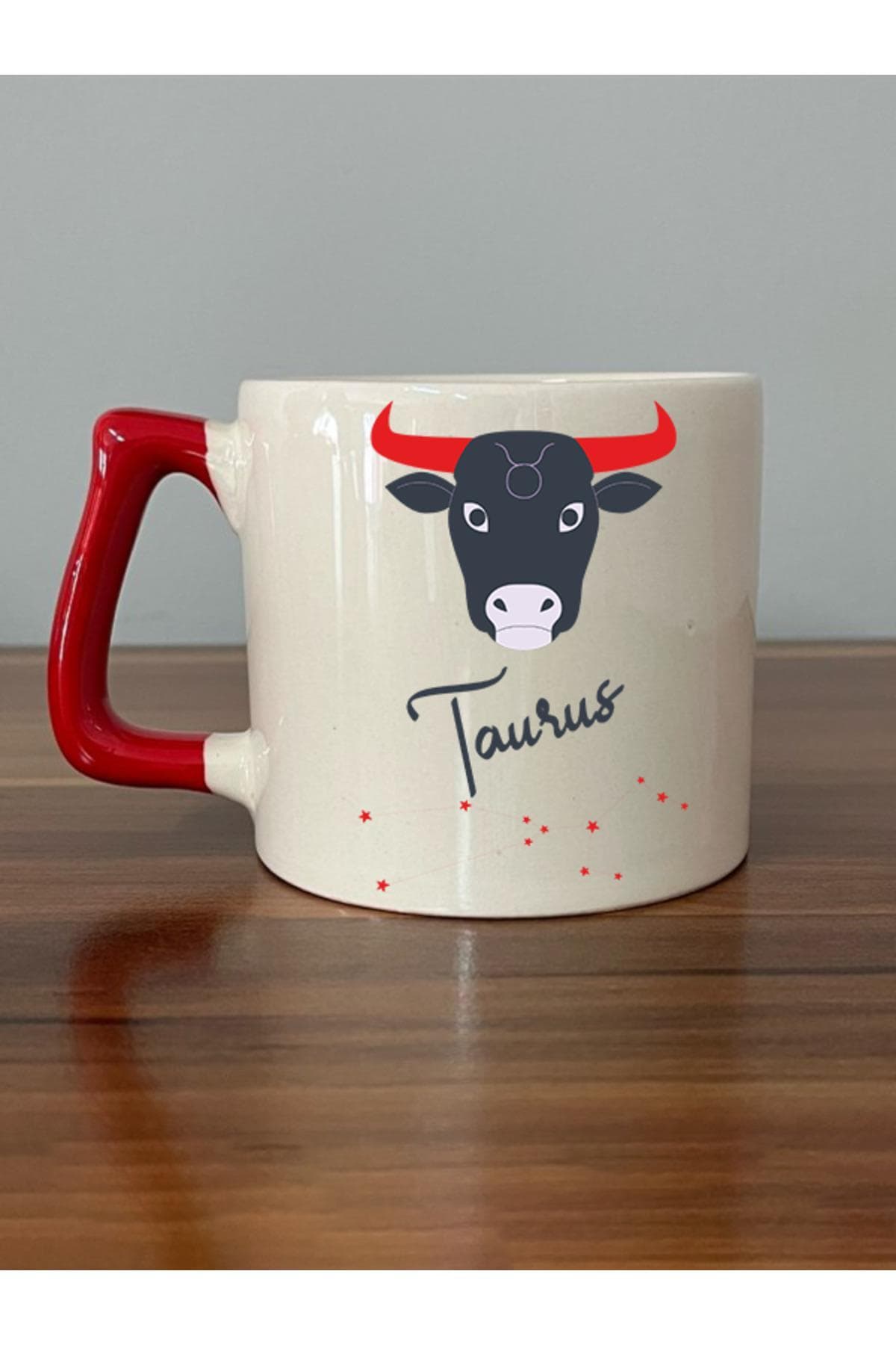 Boğa Burcu Simgesi Baskılı Kulplu Prime Kupa Bardak Fincan Mug