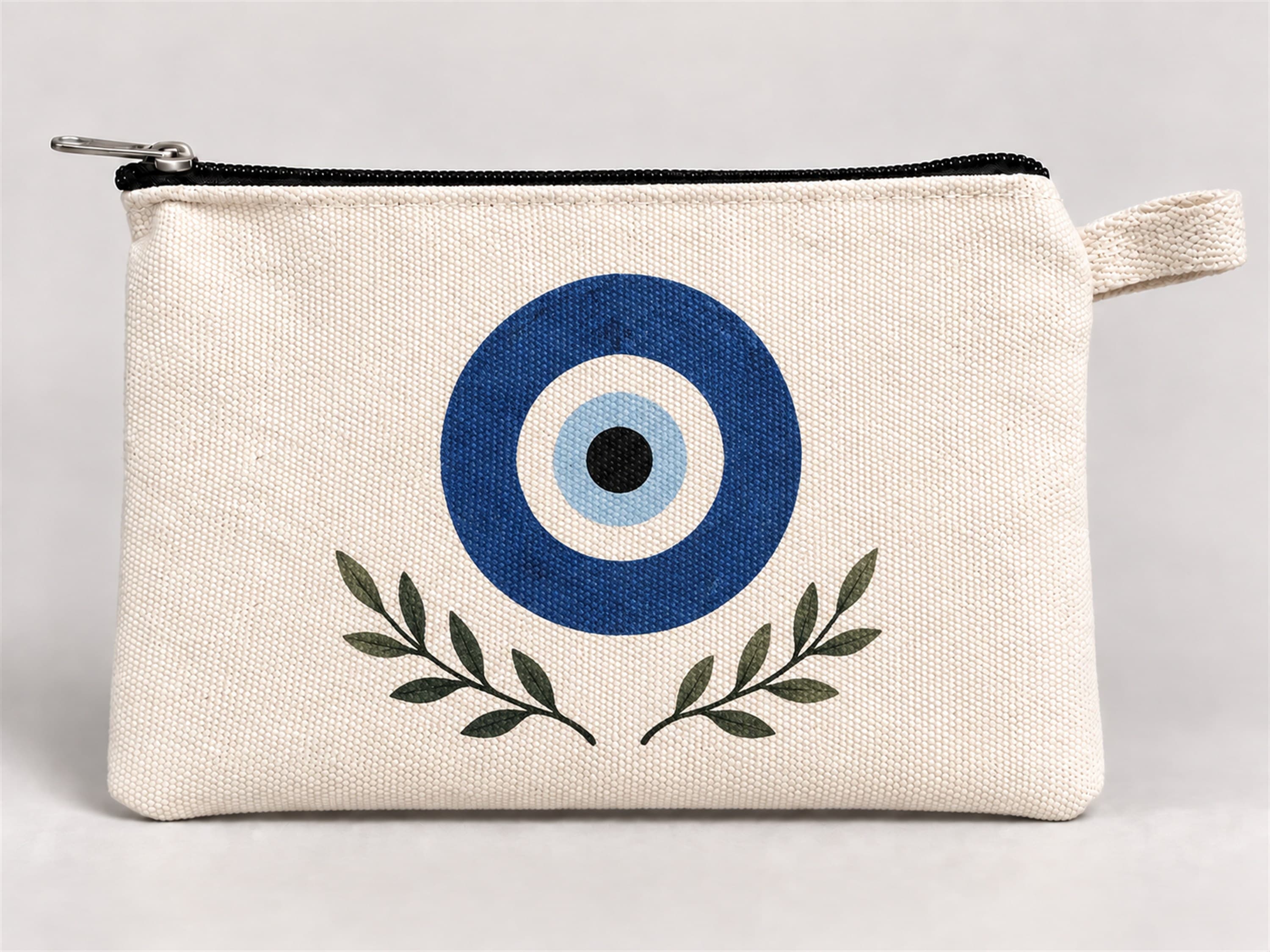 Nazar Boncuğu Baskılı Fermuarlı Kalemlik 20x10 cm Kalem Kutusu
