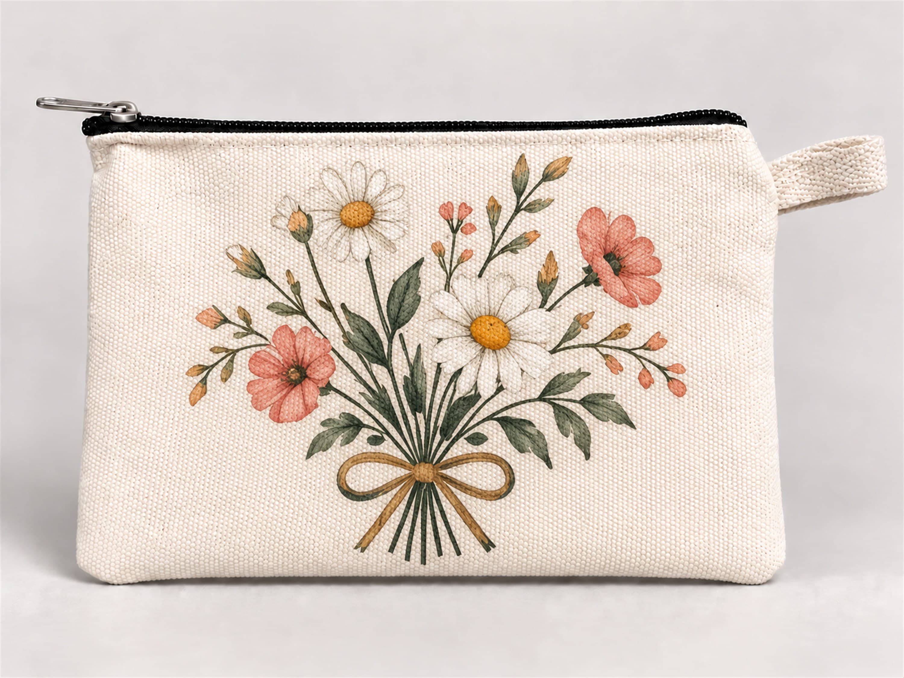 Fiyonk Buketi Baskılı Fermuarlı Kalemlik 20x10 cm Kalem Kutusu