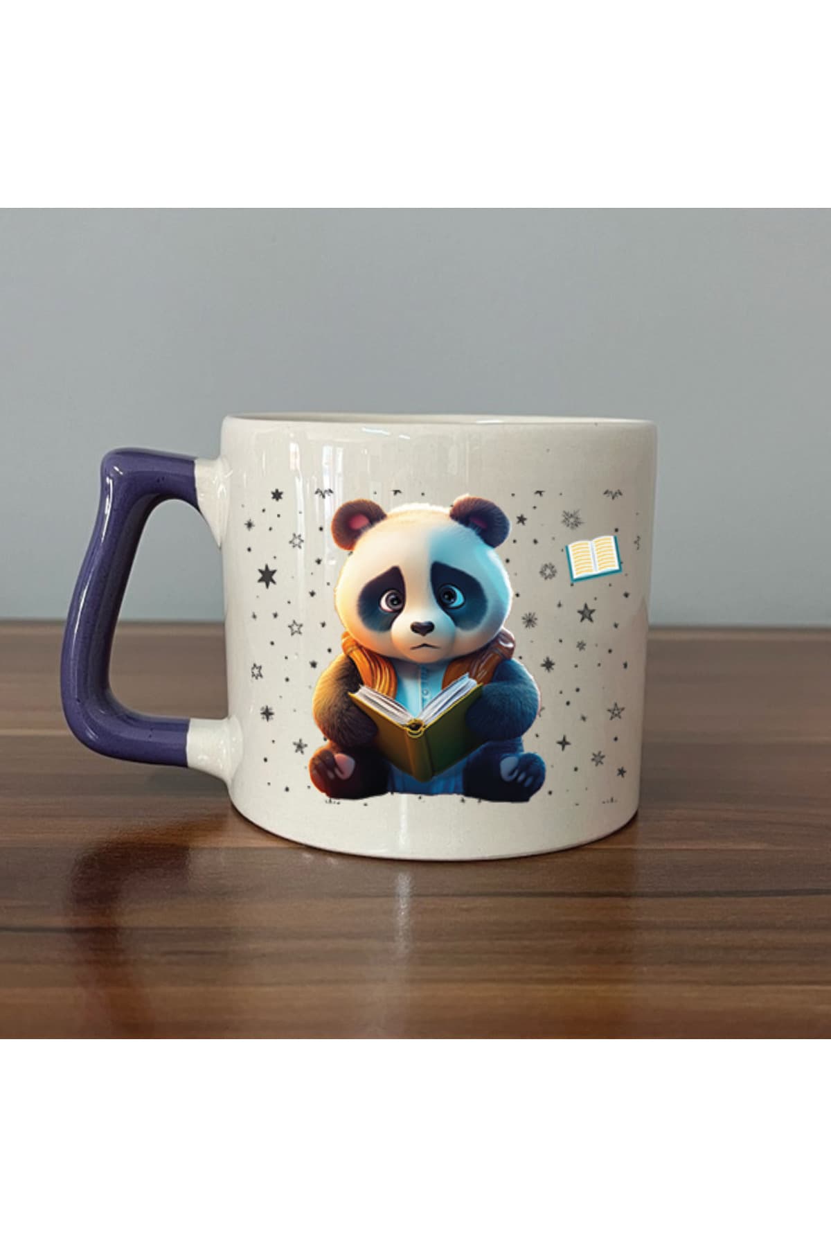 Sad Üzgün Panda - Meslek: Öğrenci Mor Kulplu Prime Meslek Hediyesi Kupa