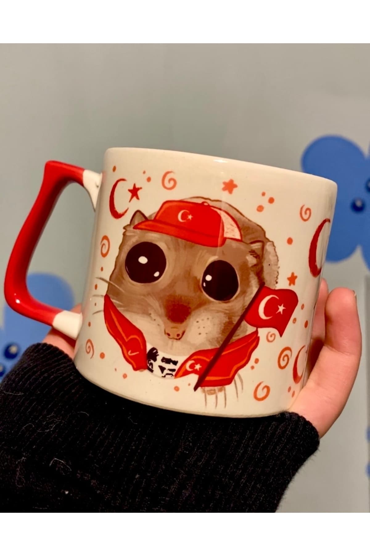 Sad Üzgün Hamster Türkiye ve Atatürk Tasarımlı Kupa