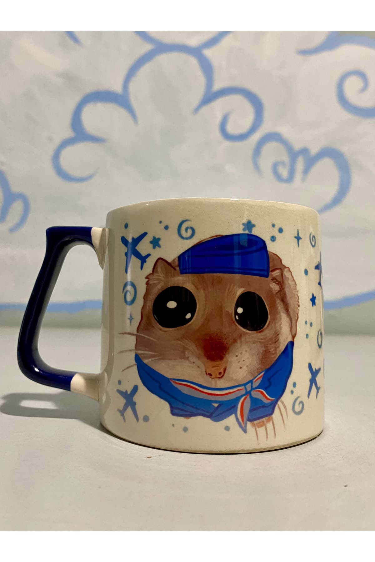 Sad Üzgün Hamster - Meslek: Hostes - Flight Attendant Kupa
