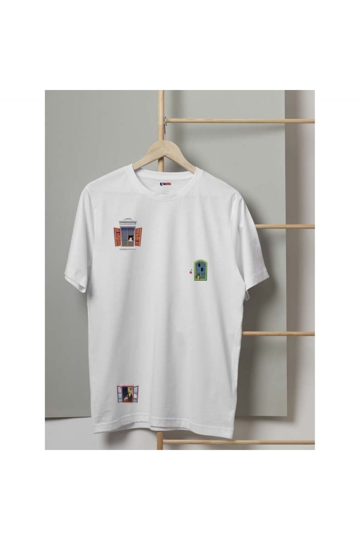 Aşk Baskılı Beyaz Erkek Tişört - Sevgiliye Hediye - XL