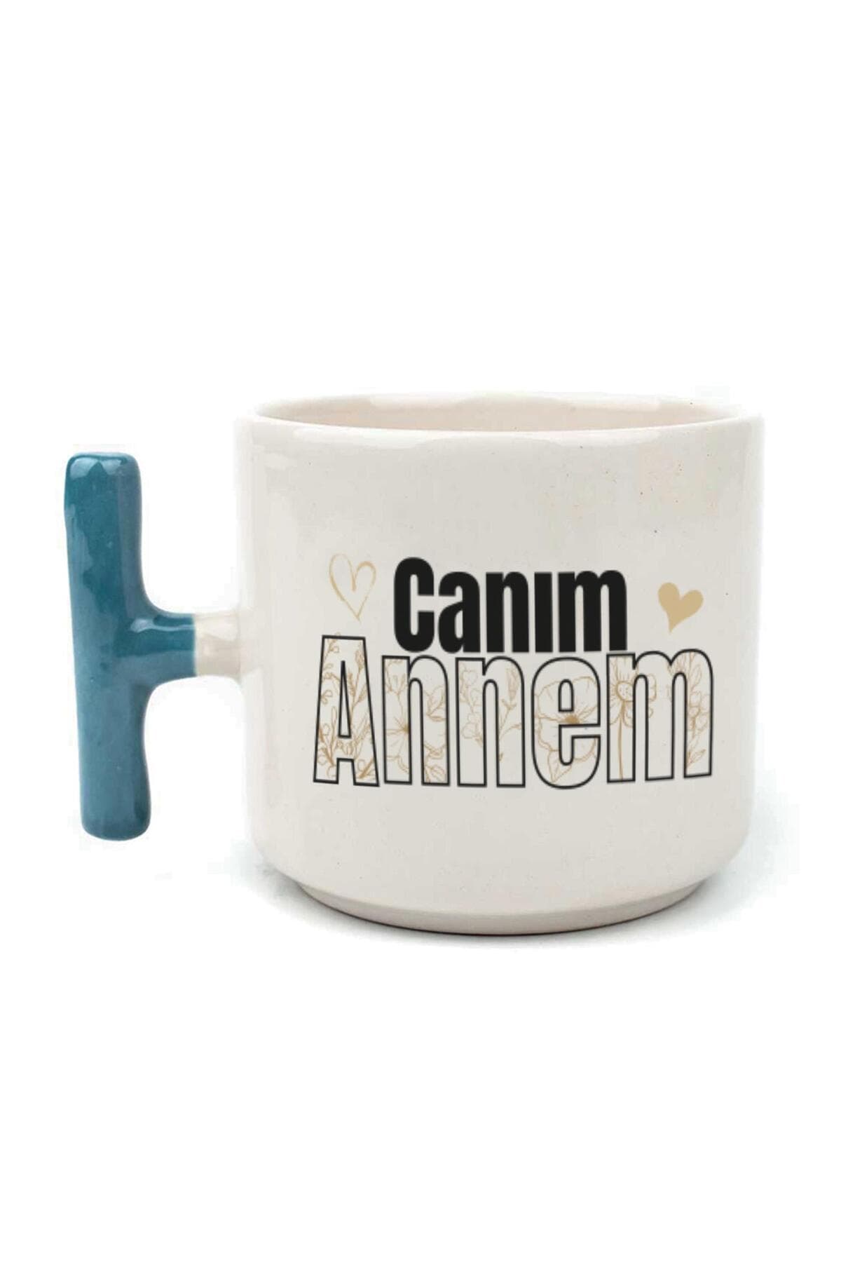 Canım Annem Baskılı Mavi Kulplu T Kupa