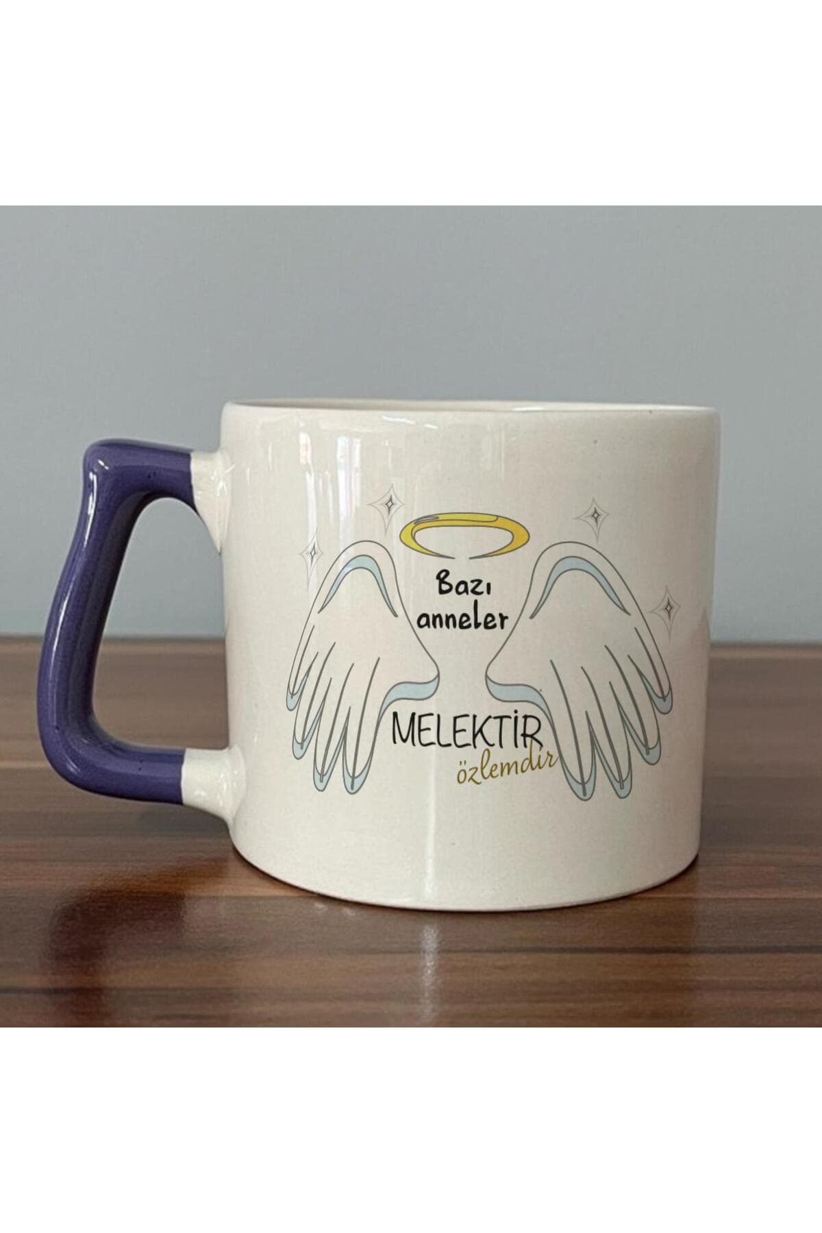 Bazı Anneler Melektir Baskılı Mor Kulplu Prime Kupa