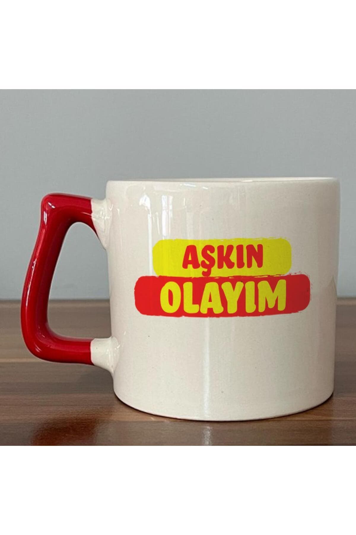 Aşkın Olayım Baskılı Kırmızı Kulplu Prime Kupa