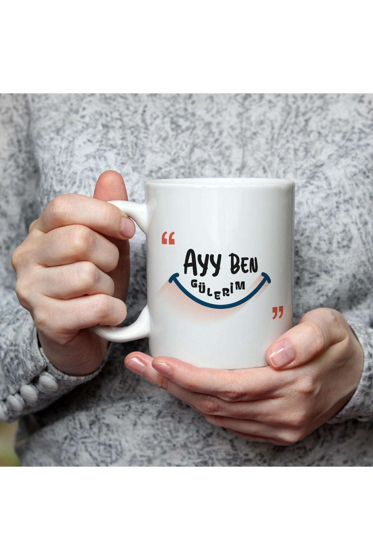 Ayy Ben Gülerim Baskılı Beyaz Kupa