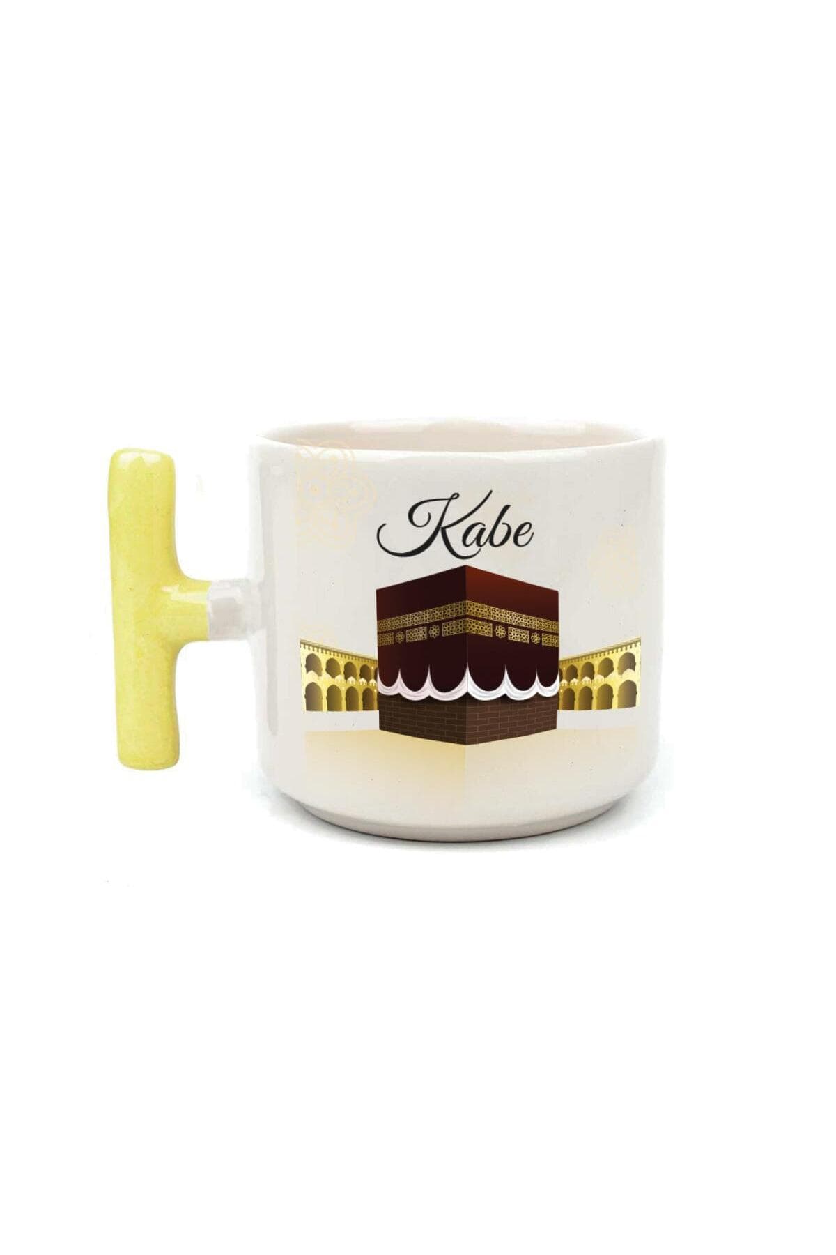 Kabe Baskılı Sarı Kulplu T Kupa