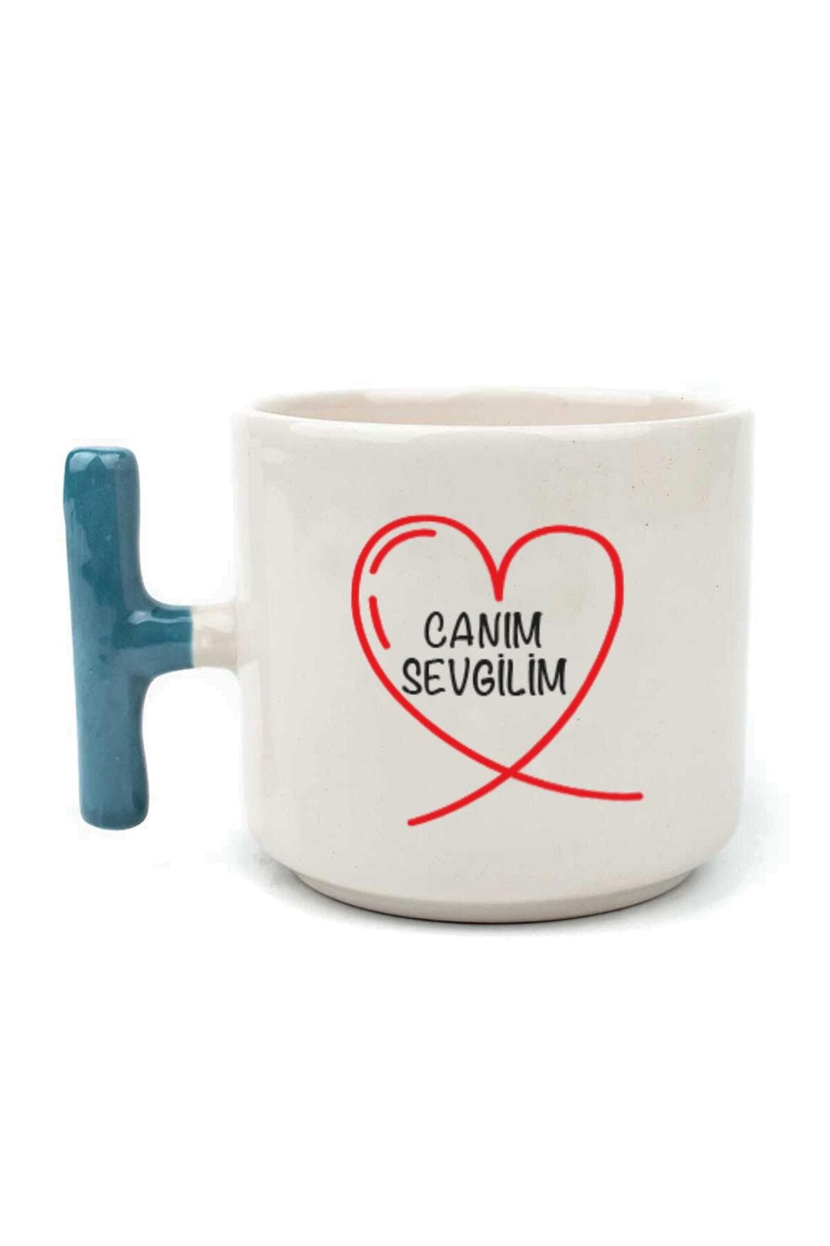 Canım Sevgilim Baskılı Mavi Kulplu T Kupa