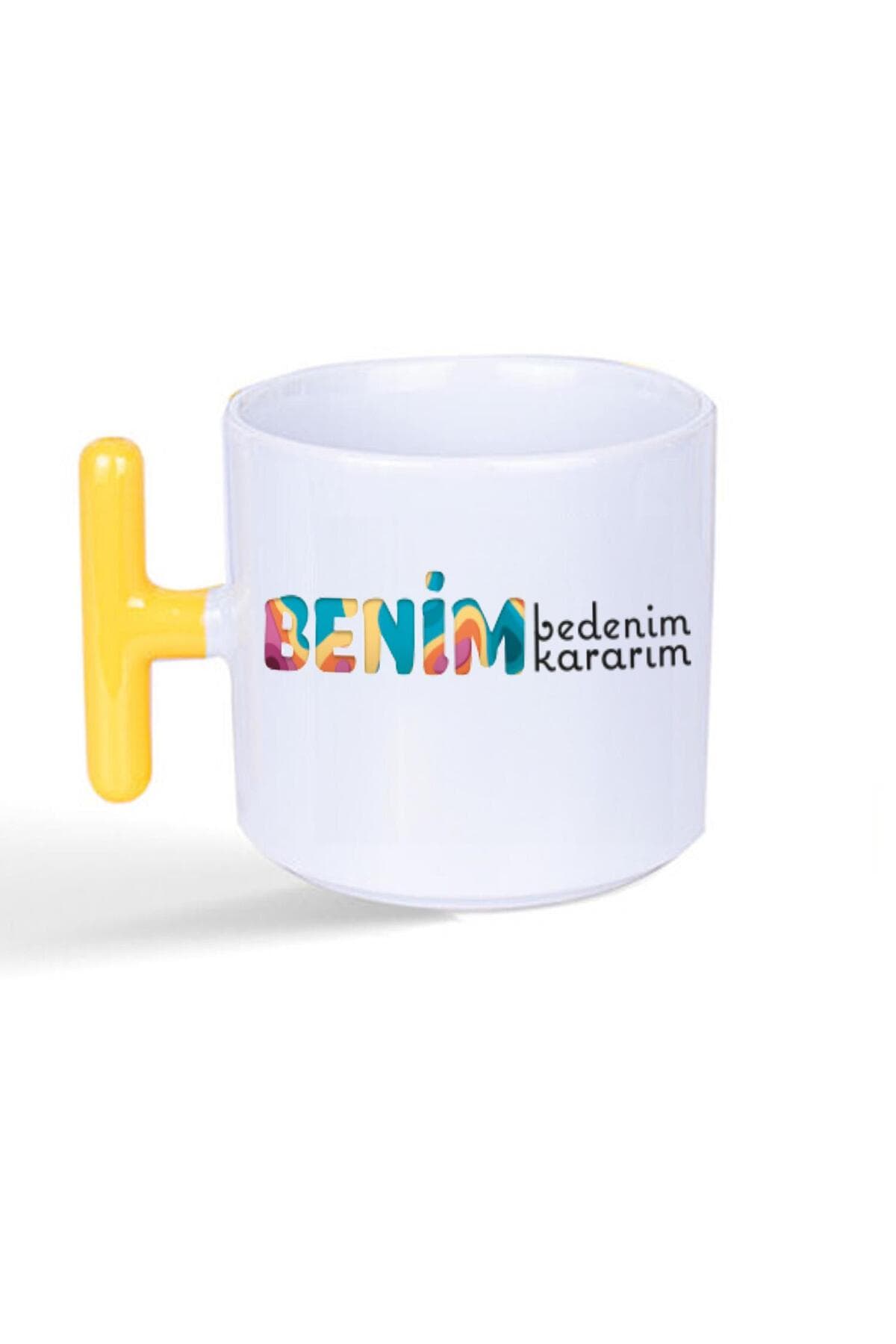 Benim Bedenim, Benim Kararım Baskılı Kadınlar Günü Sarı Kulplu T Kupa
