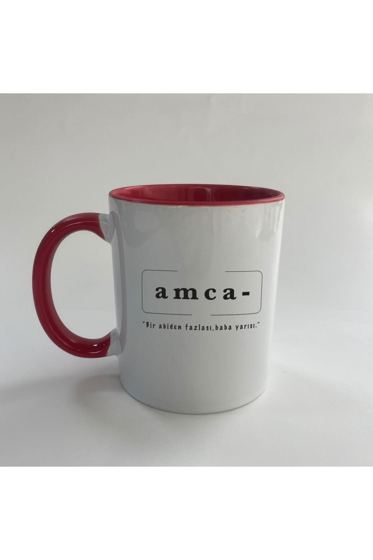 Amca Baskılı Kırmızı Mega Kupa