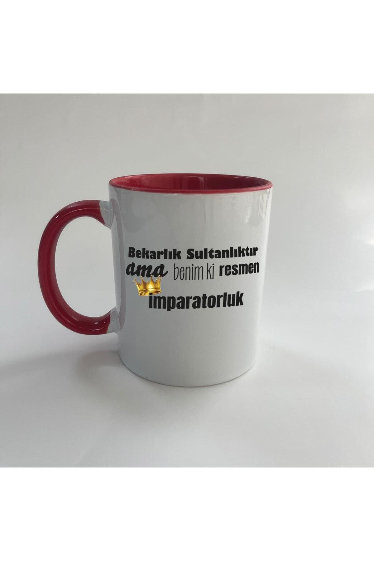 Bekarlık Sultanlıktır Ama Baskılı Kırmızı Mega Kupa